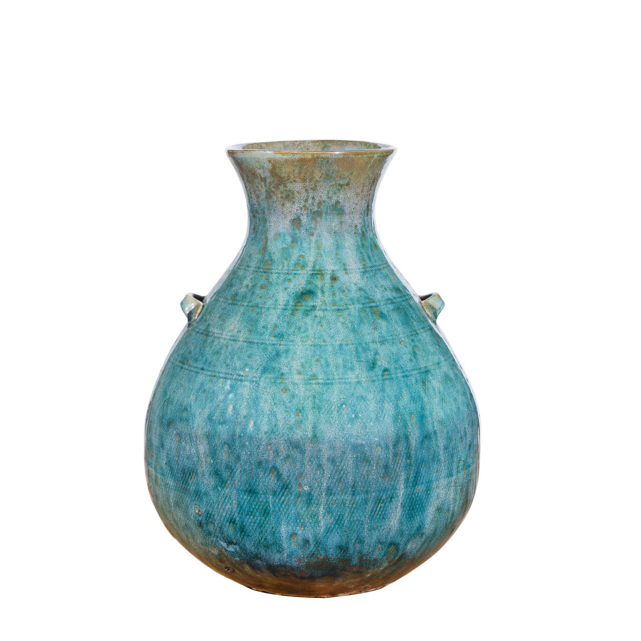 Speckled Green Double Handle Sake Vase
