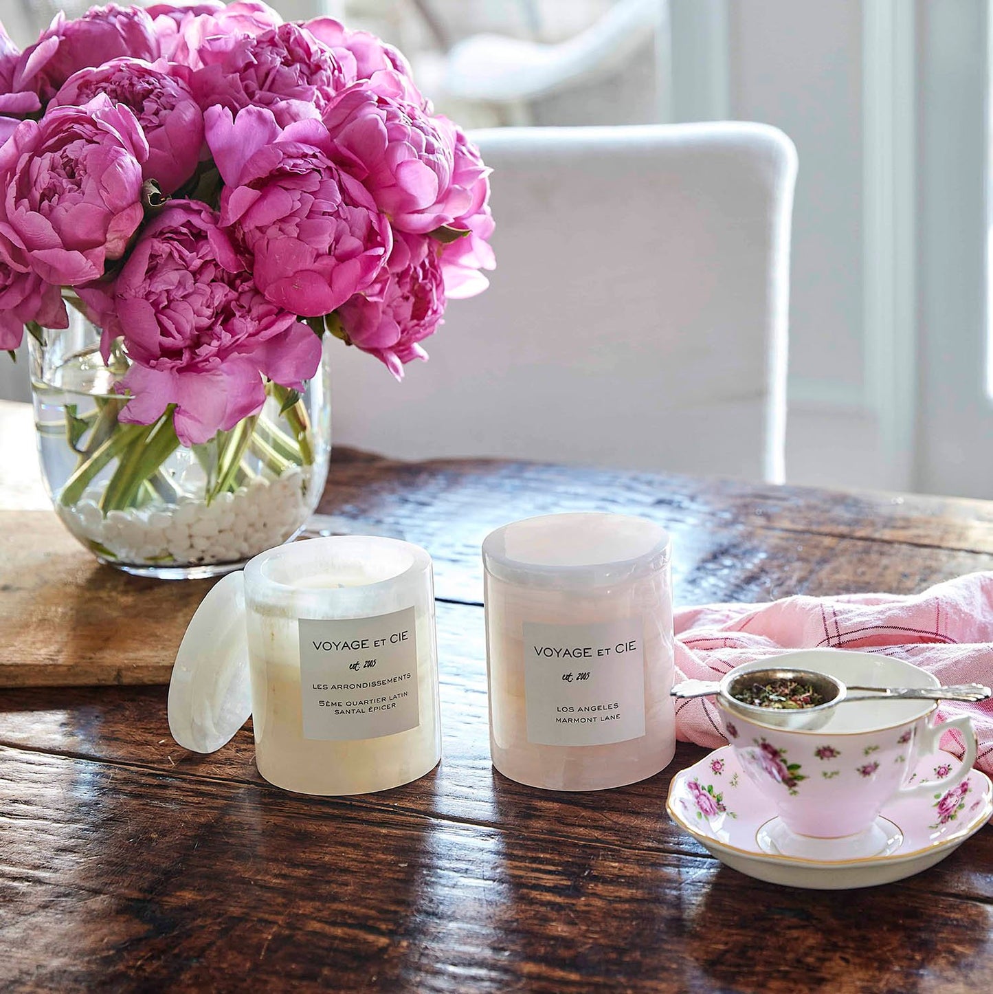 4" white Onyx Vessel Santal