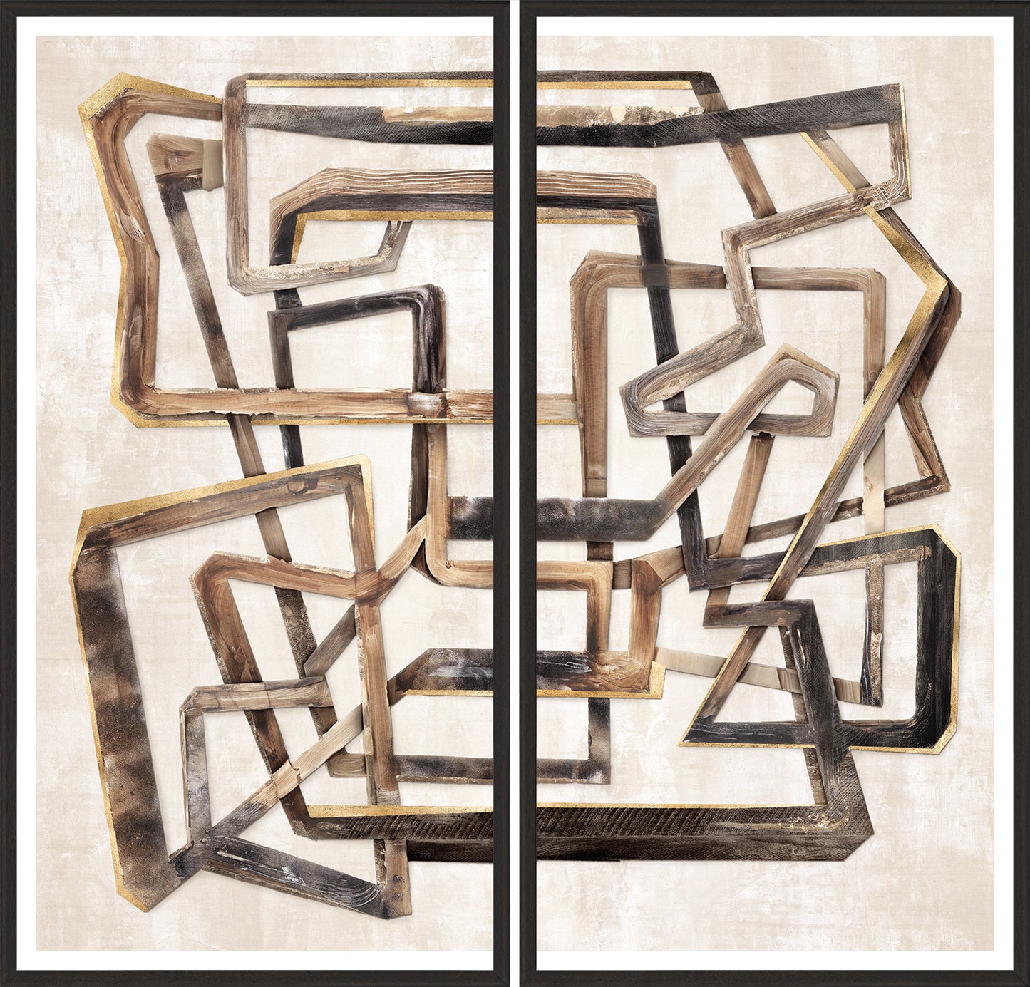 Lath Maze Diptych Art