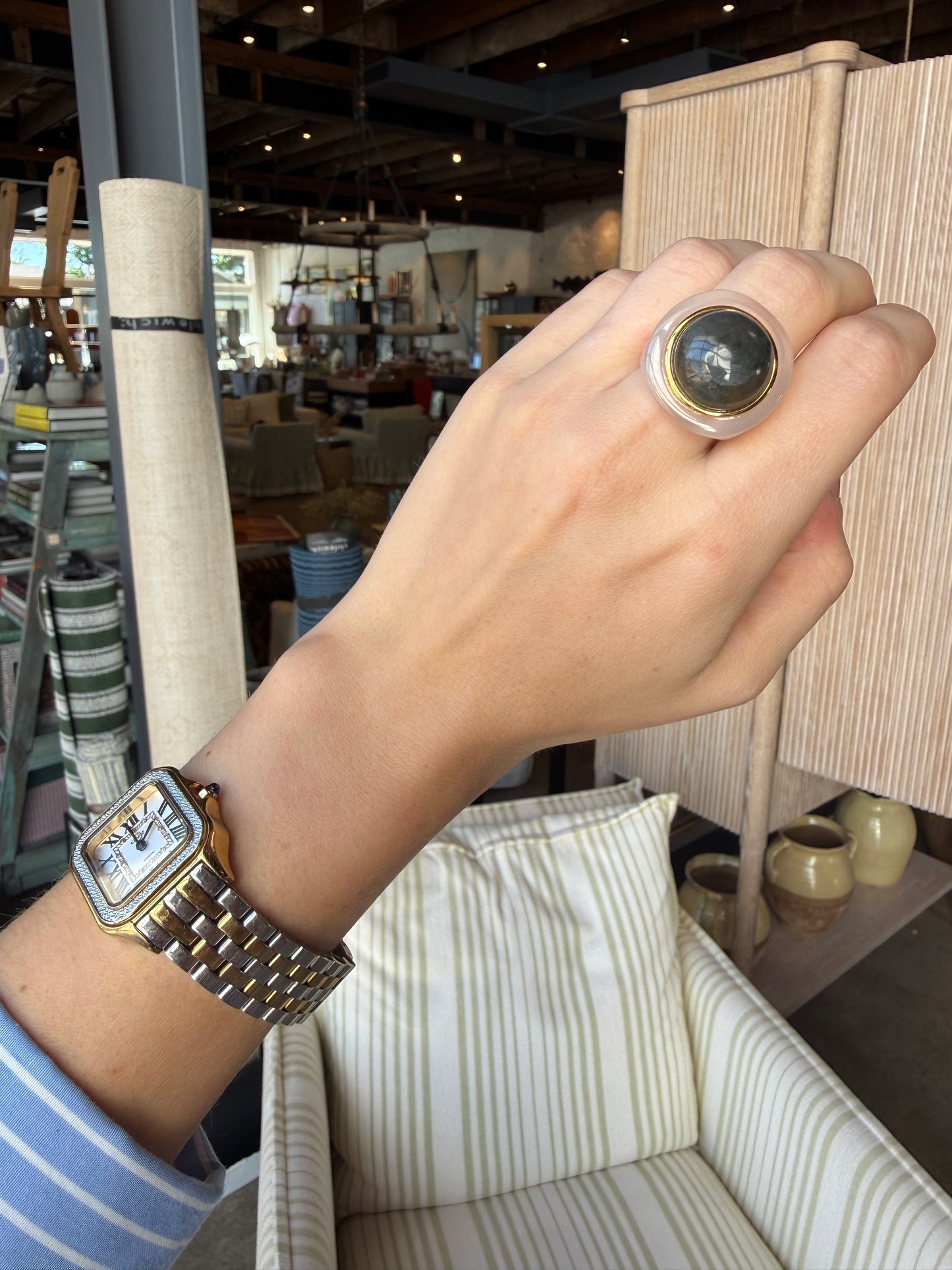 Opal Resin Labradorite Ring