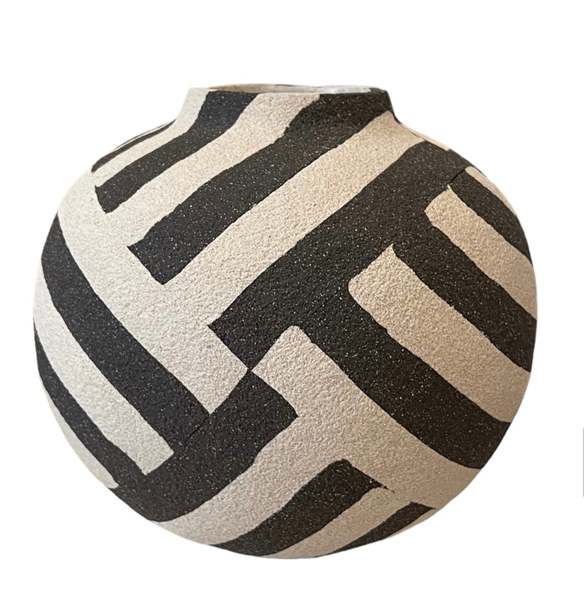 Striped Stoneware Vase C