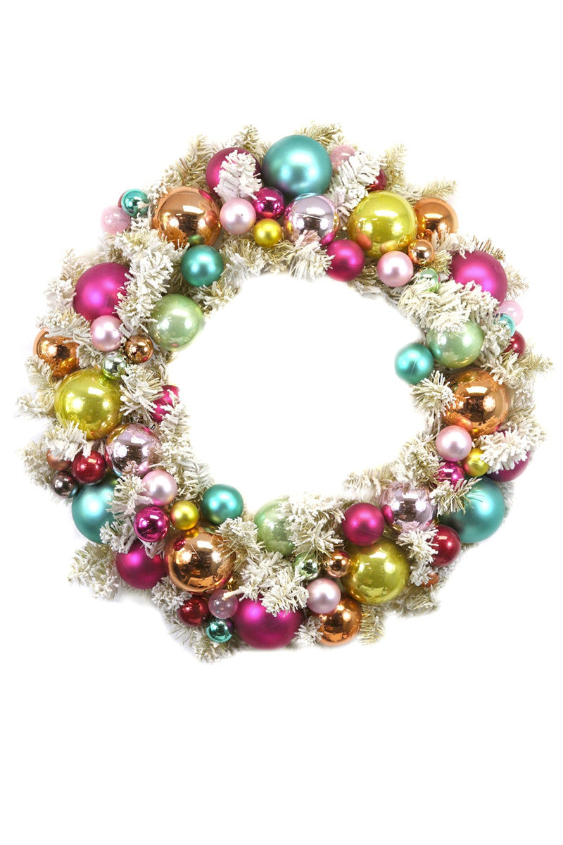 Lighted Flocked Wreath