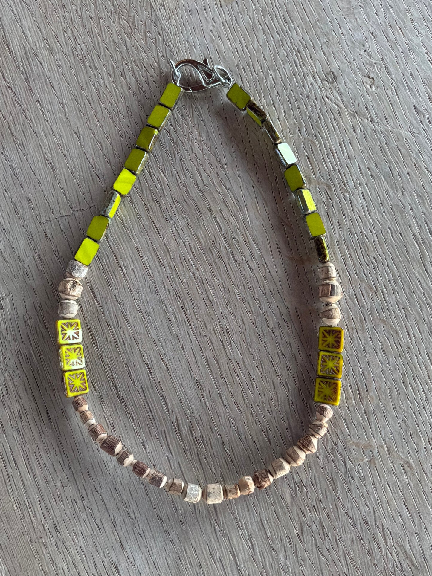 Kiwi Vintage Beaded Necklace