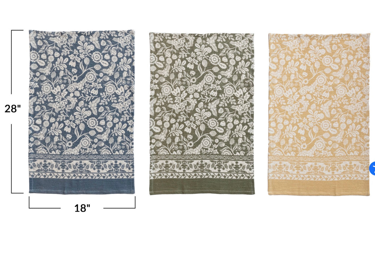 Cotton Printed Tea Towels S/3