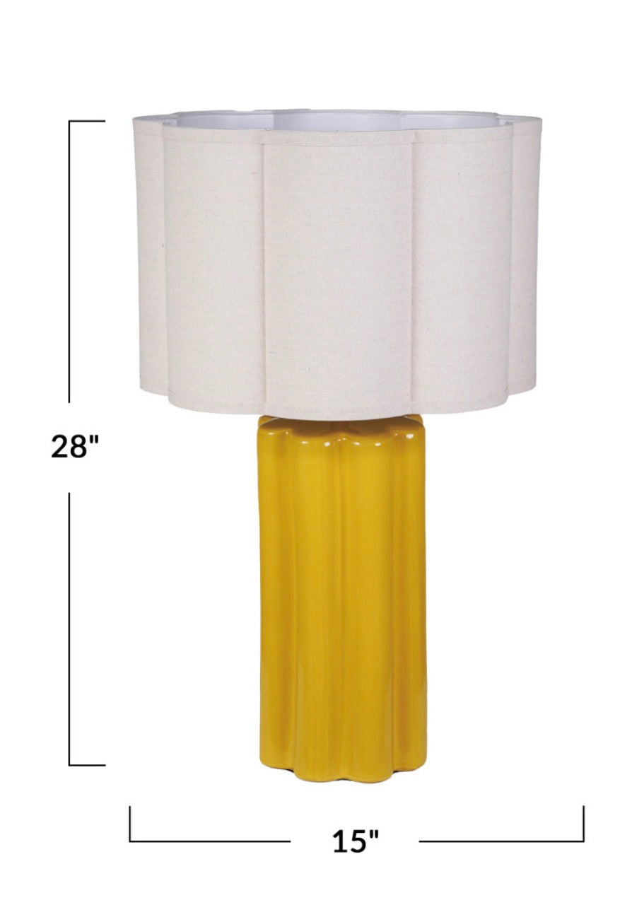 Stoneware Fluted Table Lamp