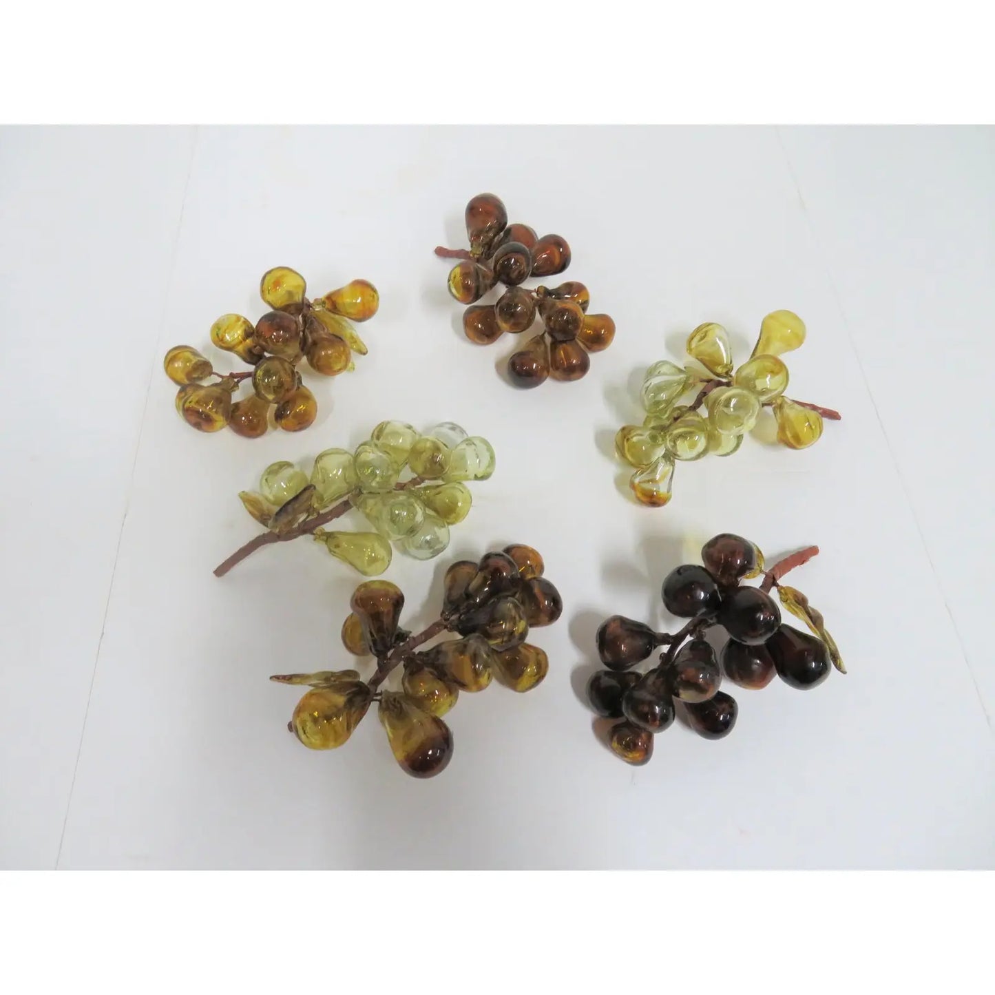 Murano Glass Hand Blown Grape Clusters Set/6