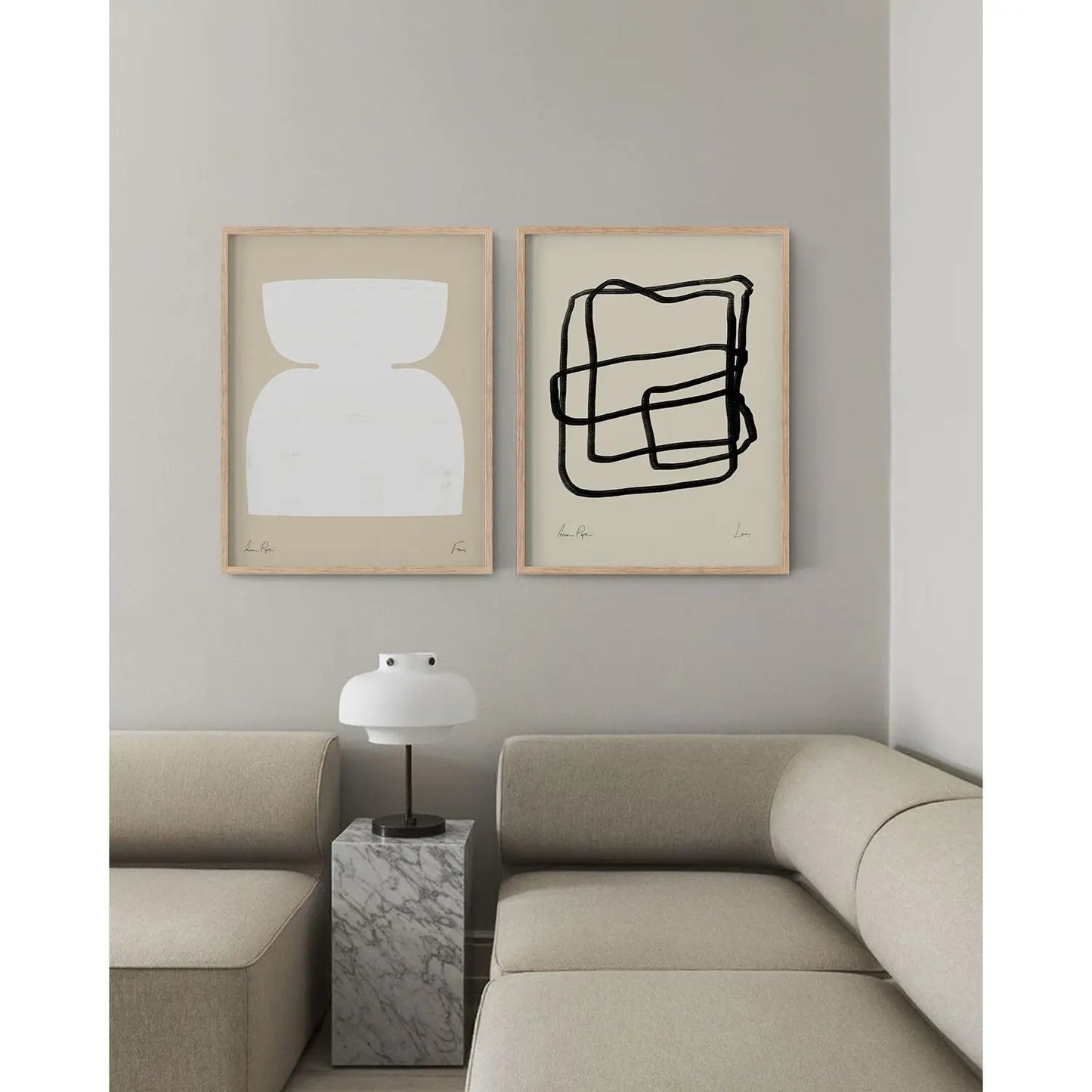 Contemporary Minimalist Abstract Giclee Prints - a Pair