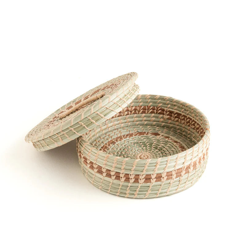 Wild Grass and Pine Tortilla Basket with Lid