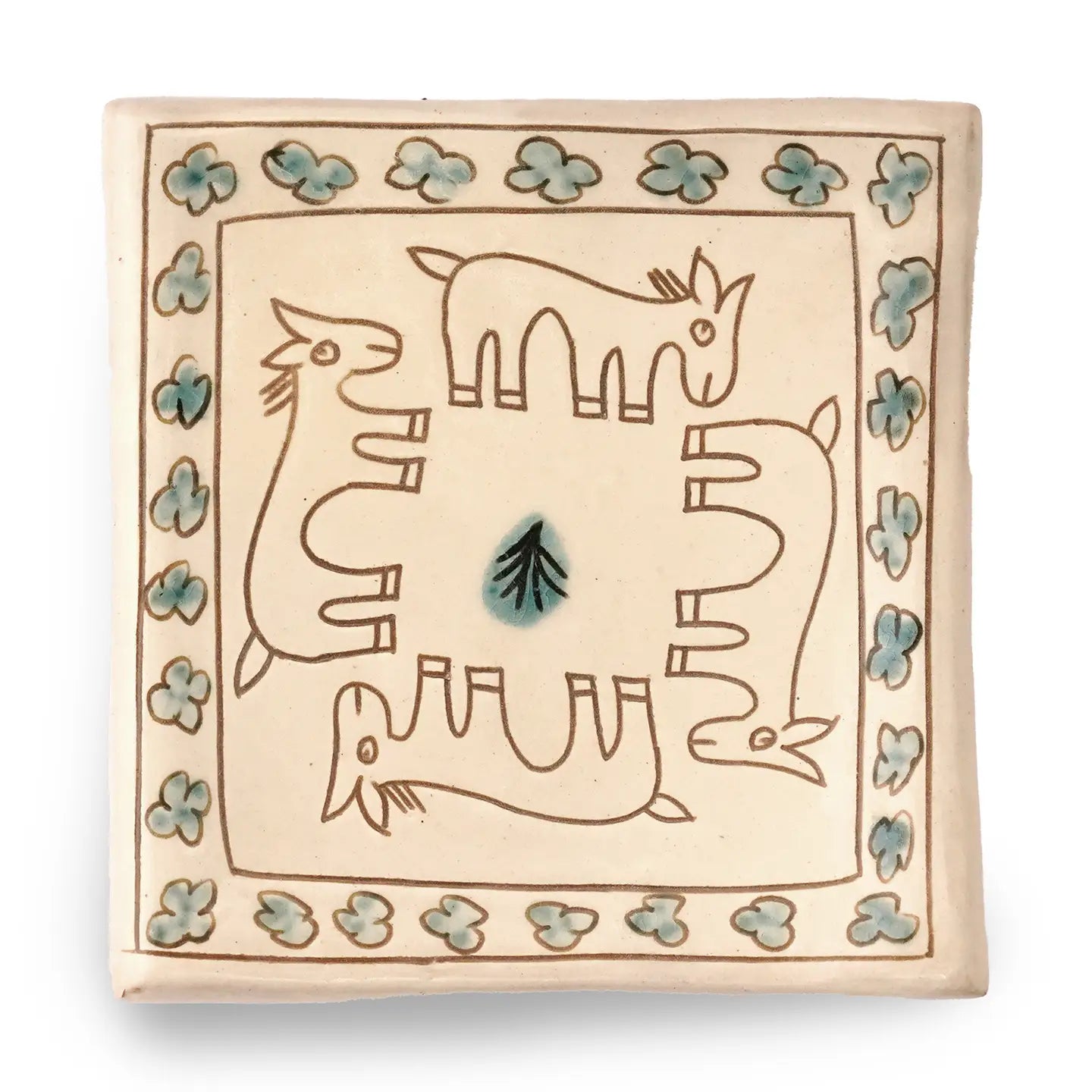 Square Donkey Ceramic Platter