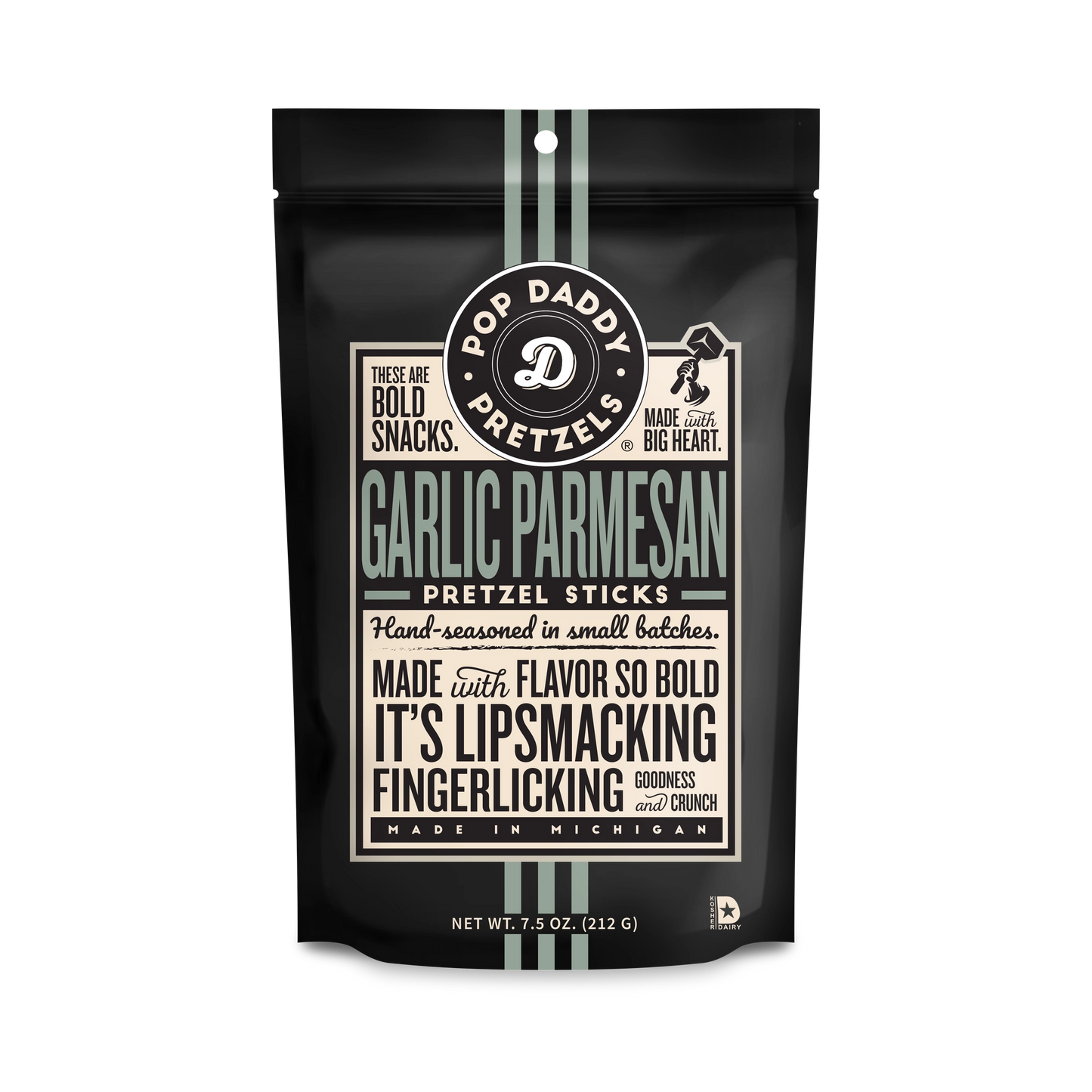 Pop Daddy – Garlic Parmesan Seasoned Pretzels 7.5oz