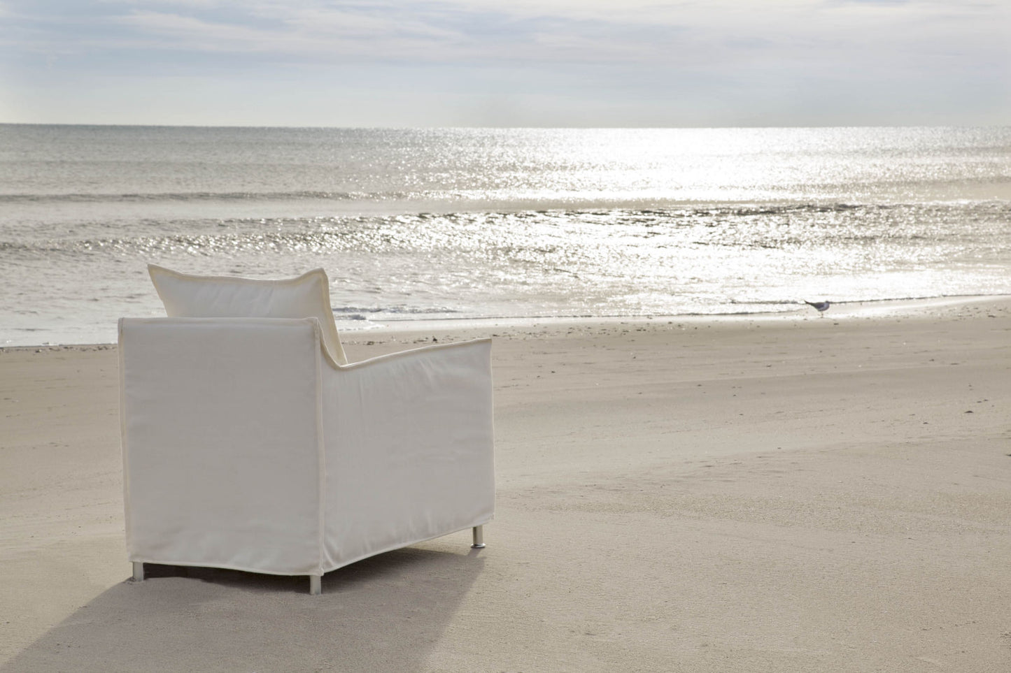 US102-01SG Agave Slipcovered Swivel Glider Indoor/Outdoor Chair - Cabana Cloud