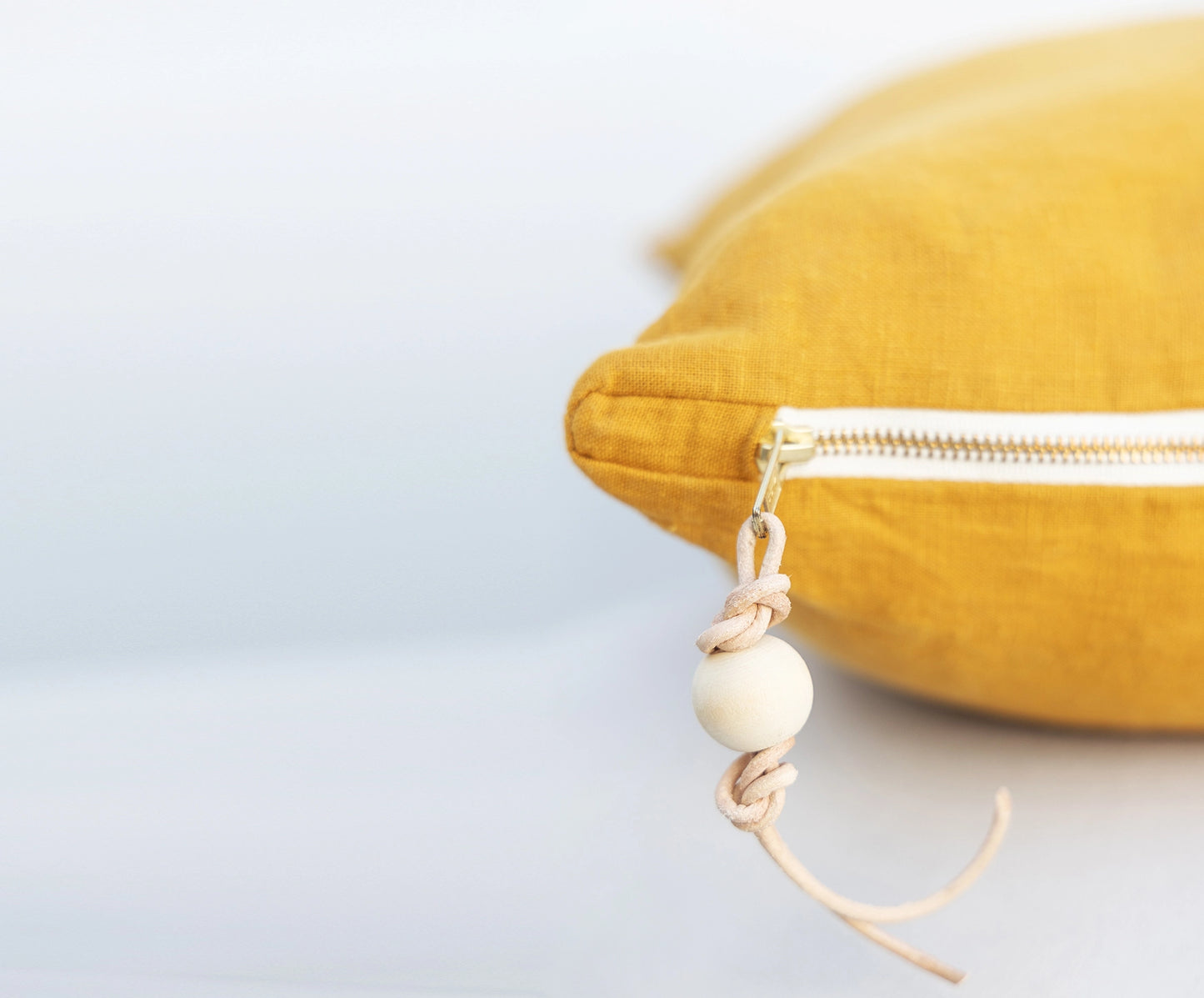 Mustard Washed Linen Pillow