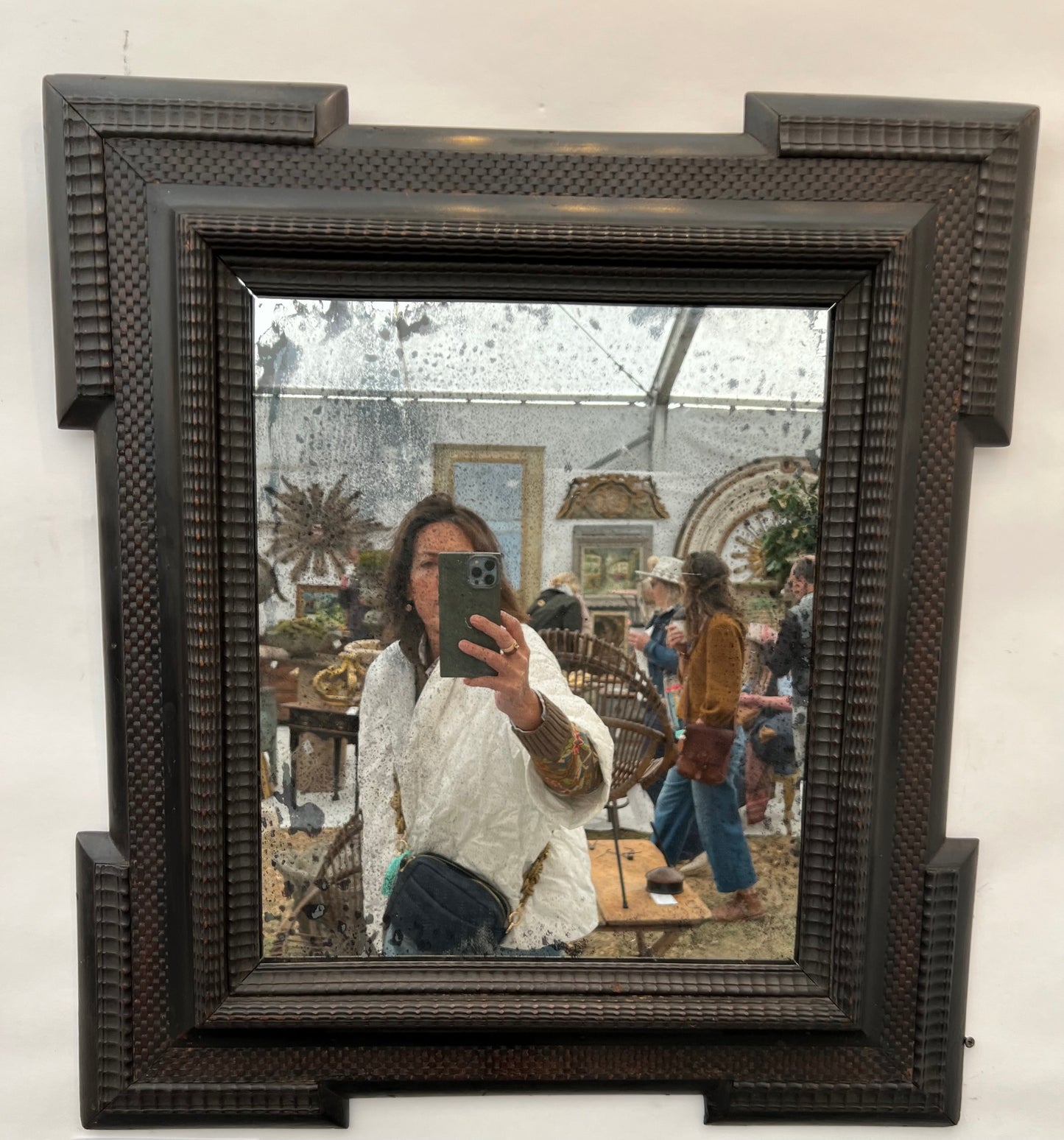 Ebonized Ripple Frame Mirror