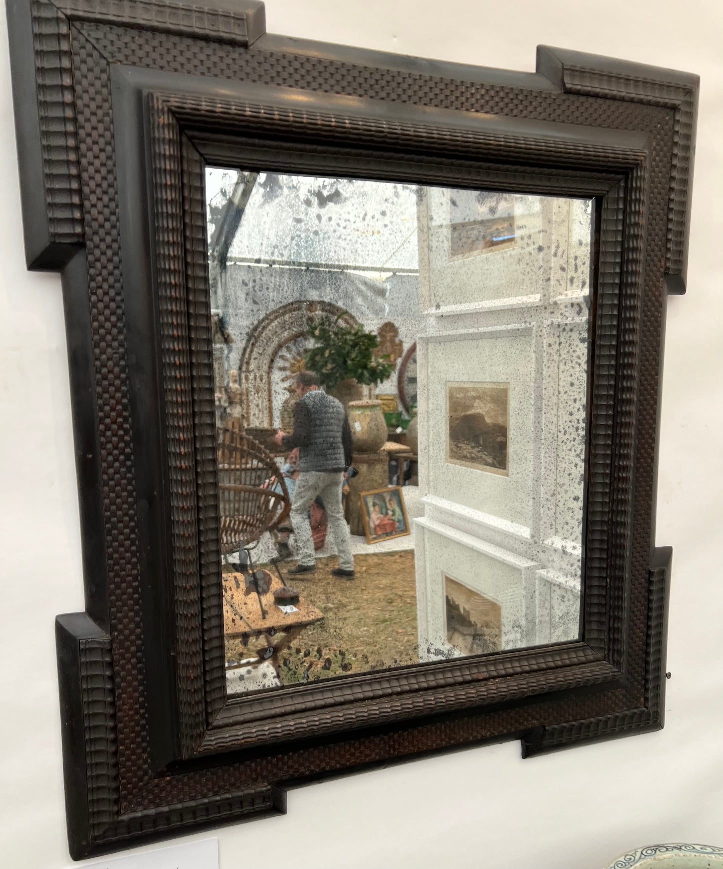 Ebonized Ripple Frame Mirror