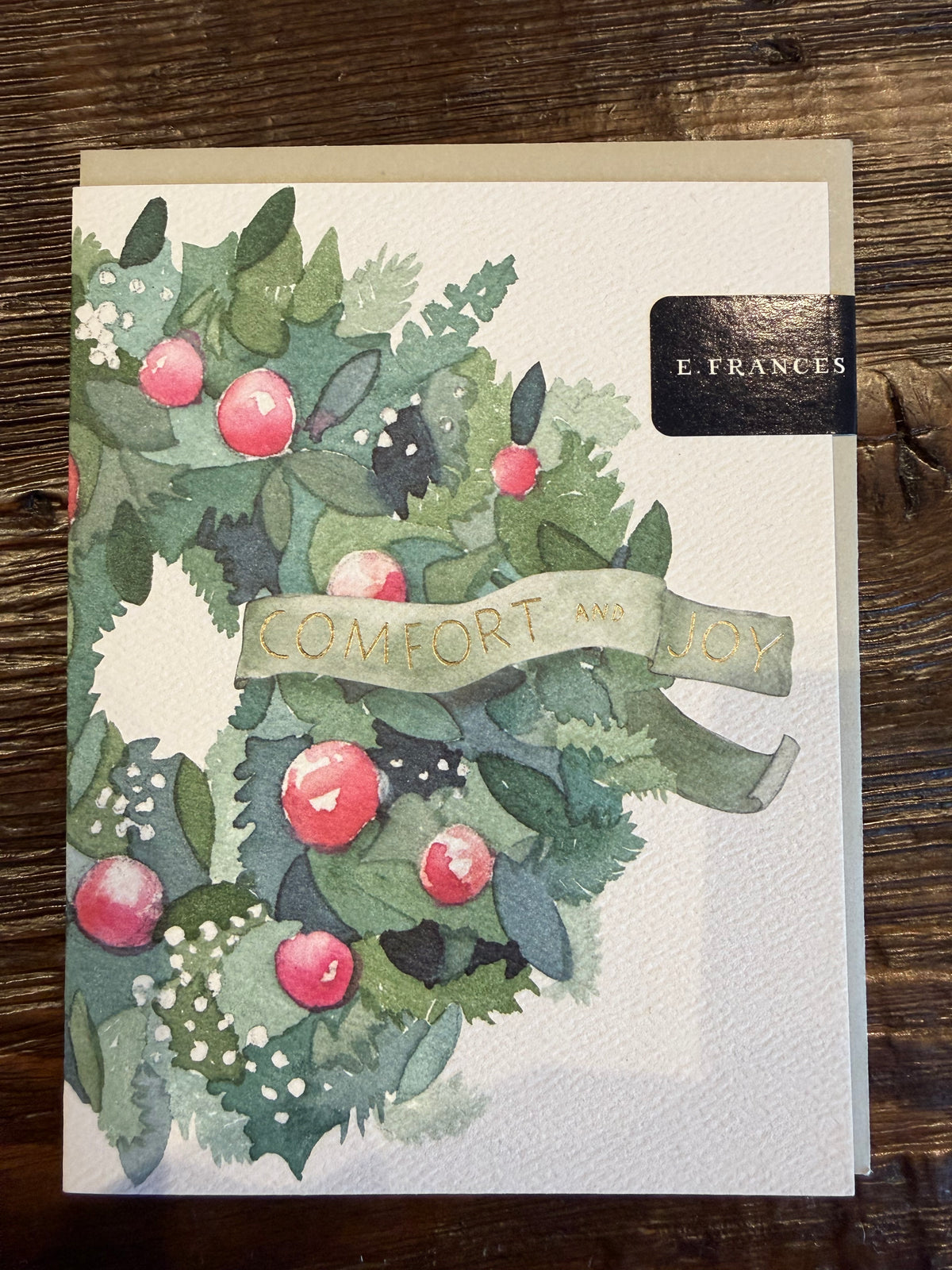 Comfort and Joy Wreath Card