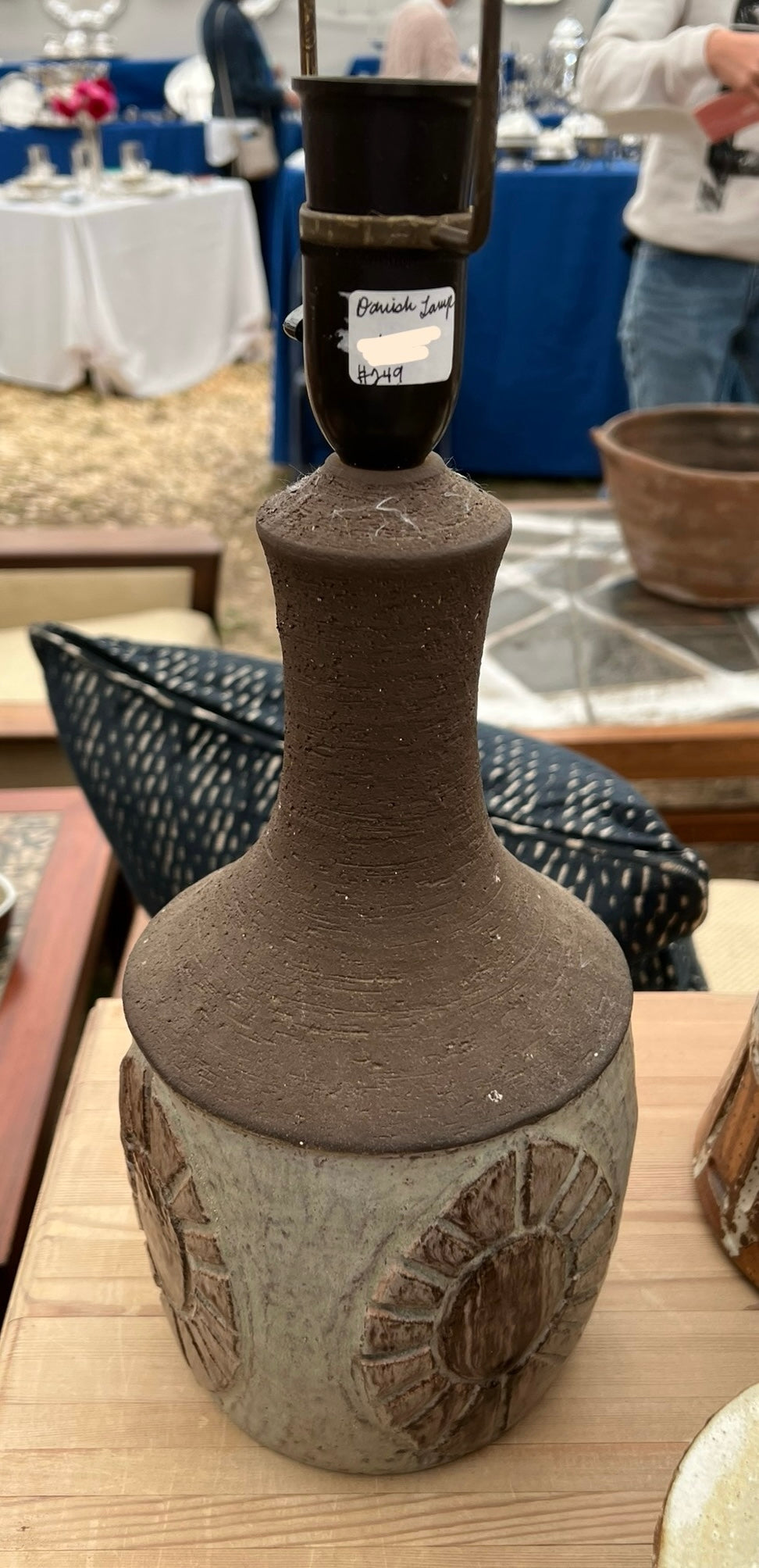 Danish Pottery Lamp & Shade