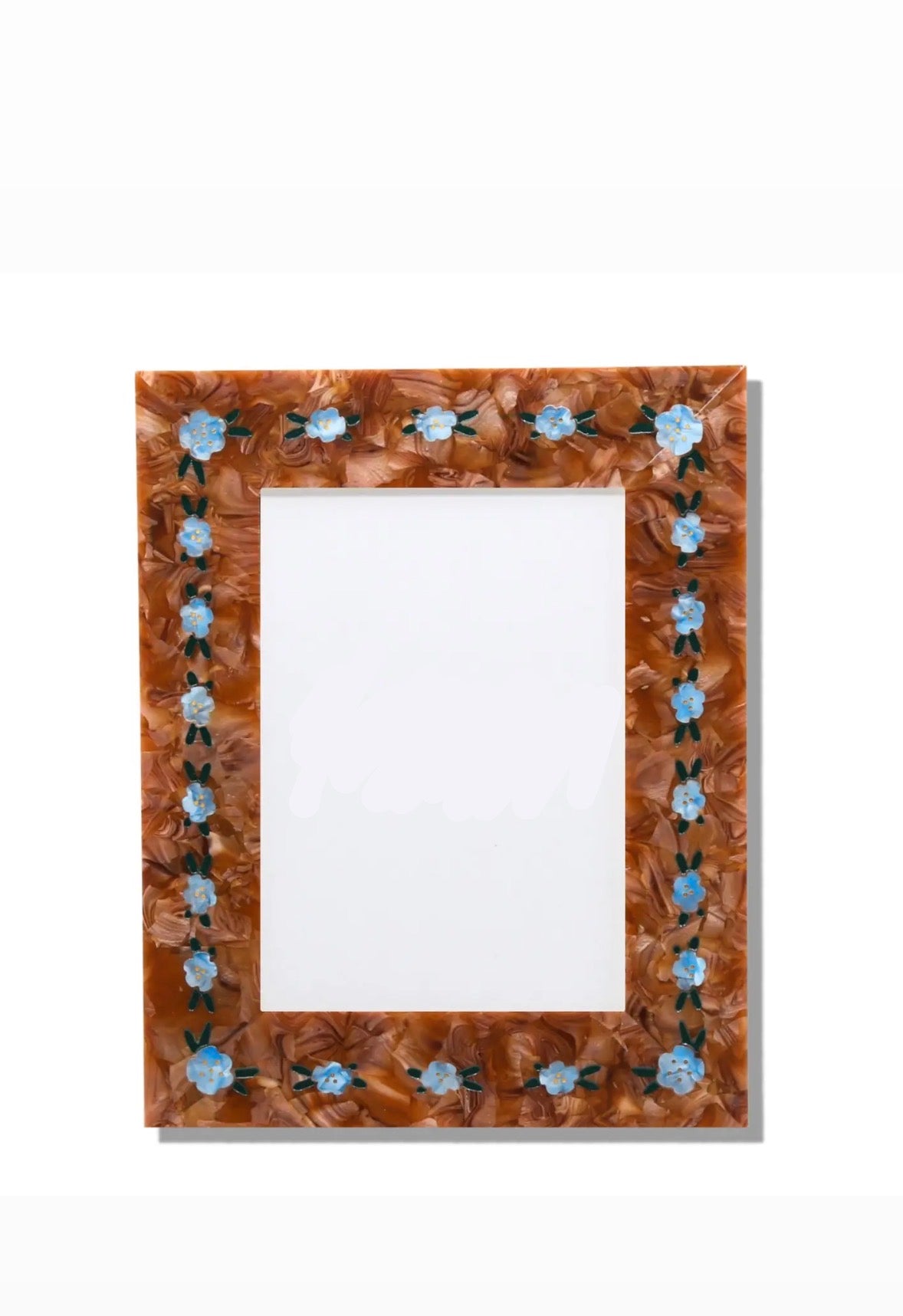 Hand-Painted Blue Flower Picture Frame