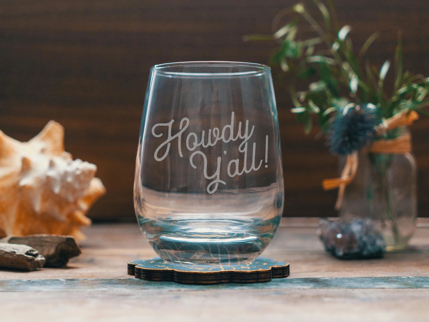 Howdy Y’all Wine Glass