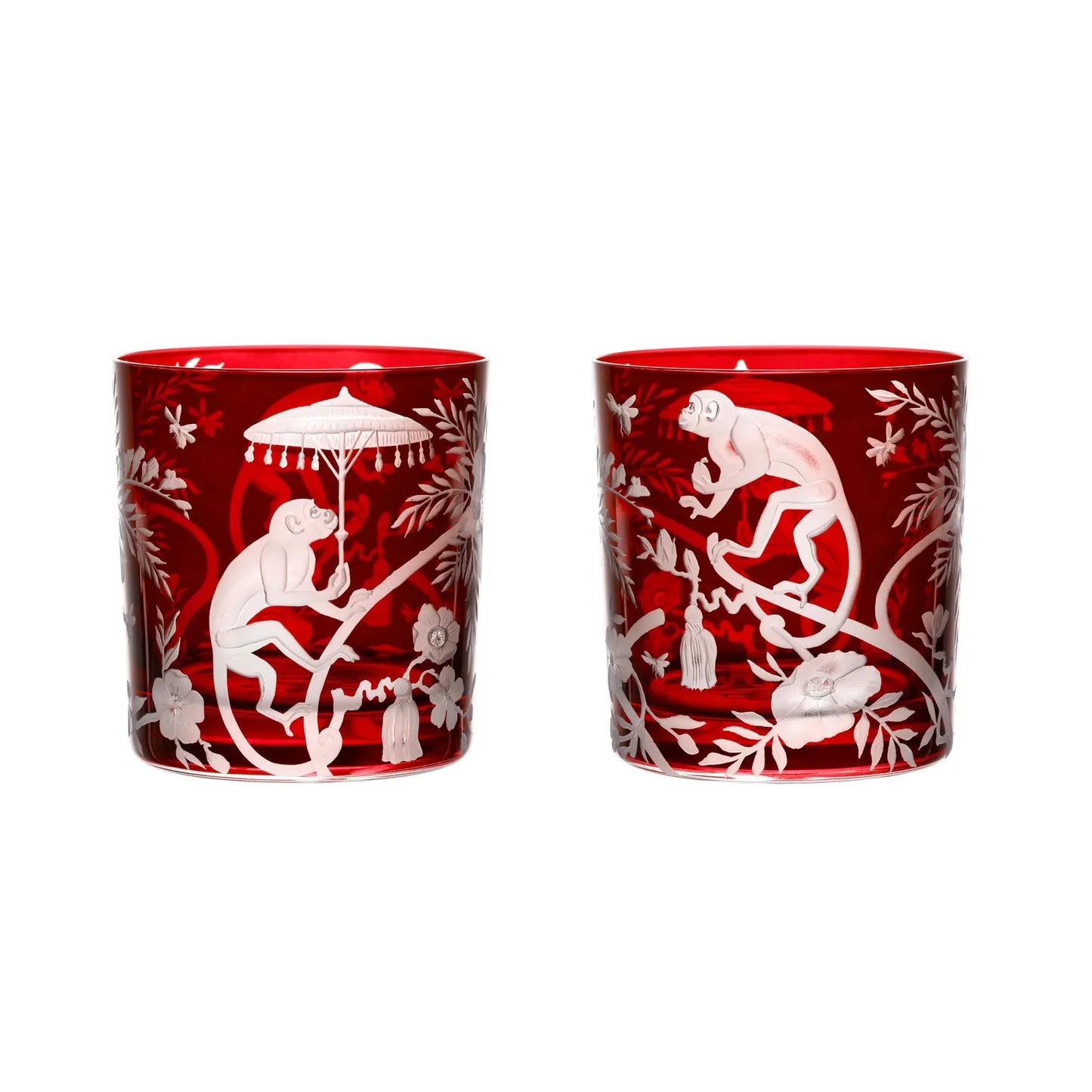 Chinoiserie Monkey Glass