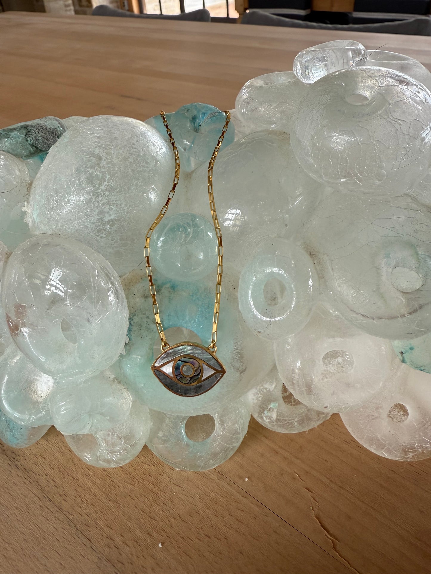 Evil Eye Shell Inlay Necklace