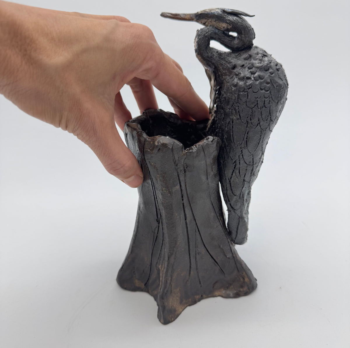 Blue Heron Vase