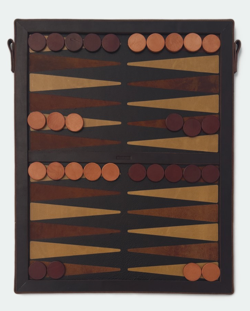 The Homestead 30 Inch Leather Backgammon Board