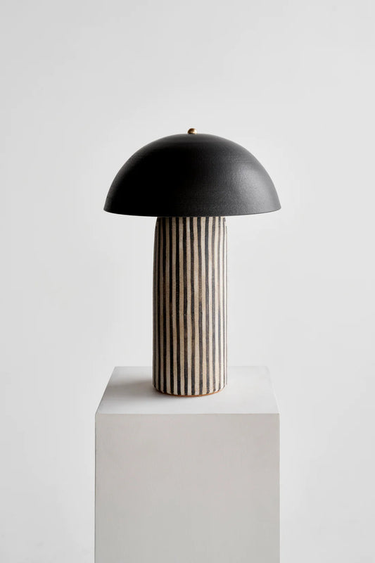 Terra Lamp Stripe + Black Shade