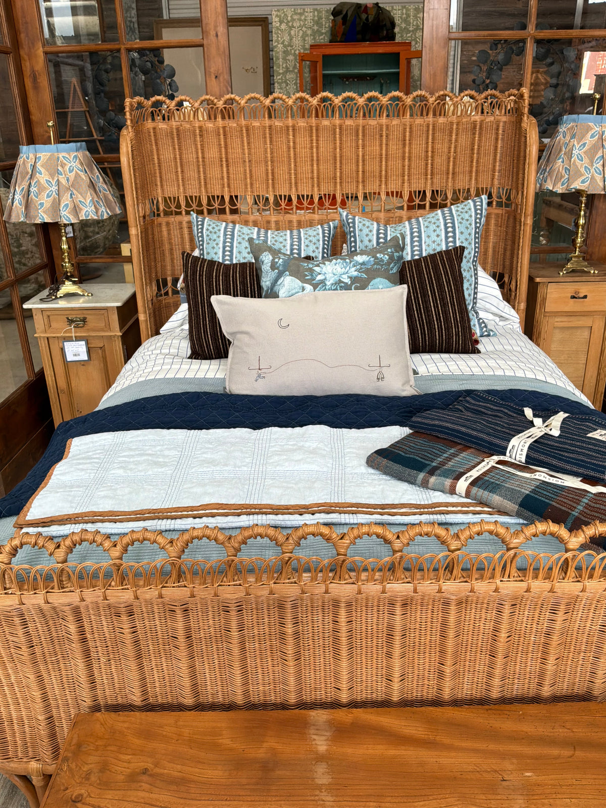 Greta Rattan Queen Bed