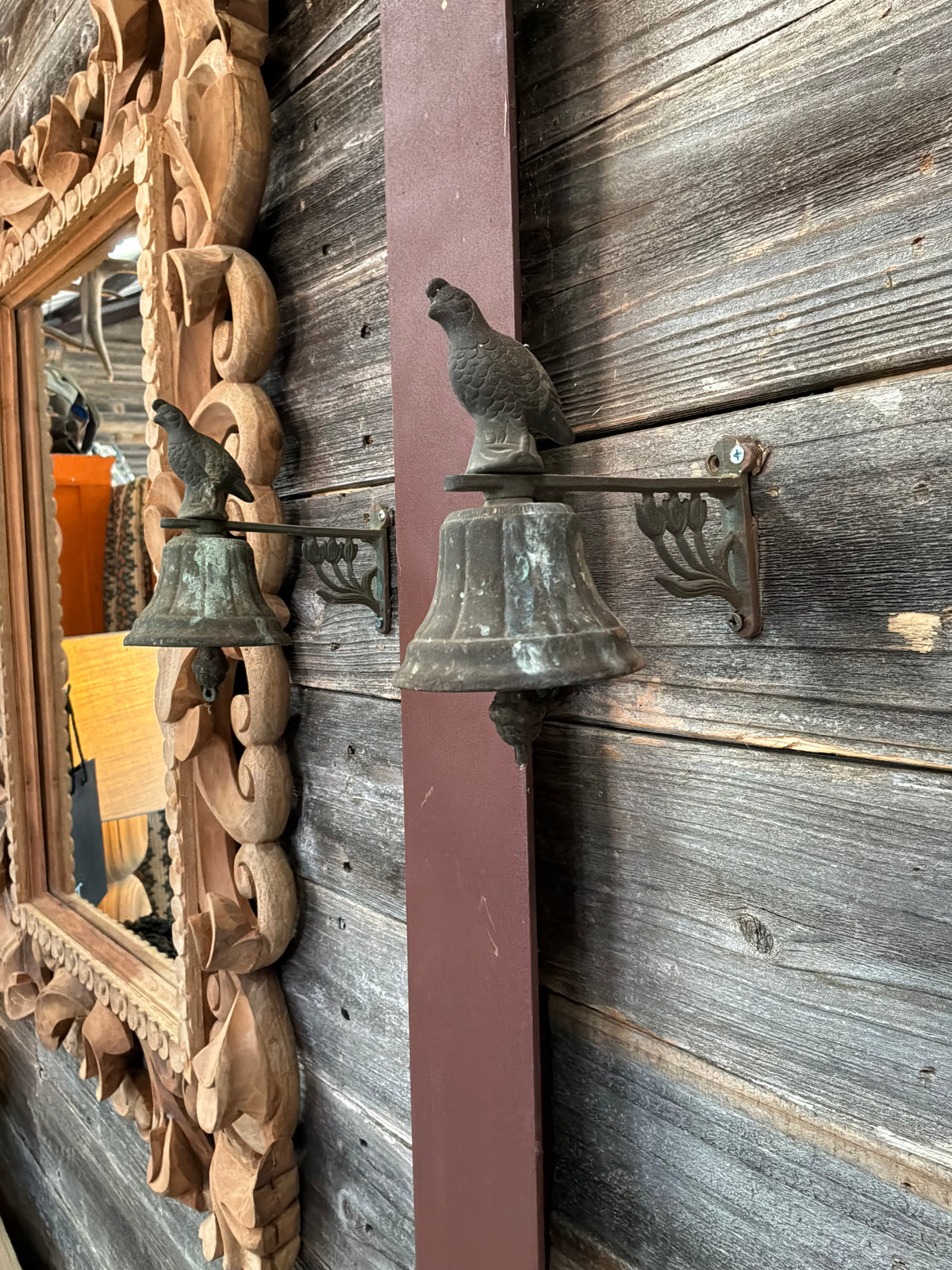 Pair of Vintage Cast Iron Bird Bells