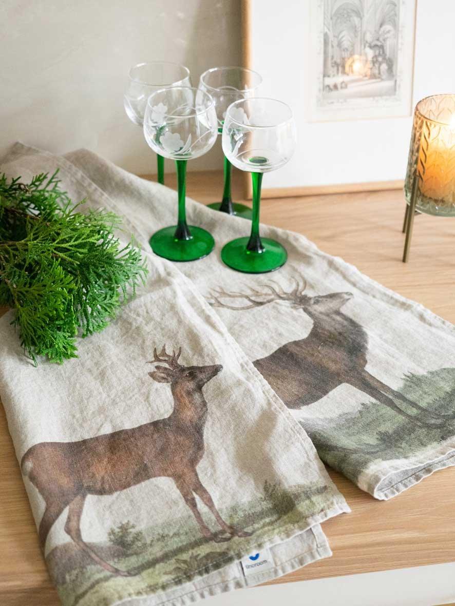 Deer and Roe Deer Kitchen Towels