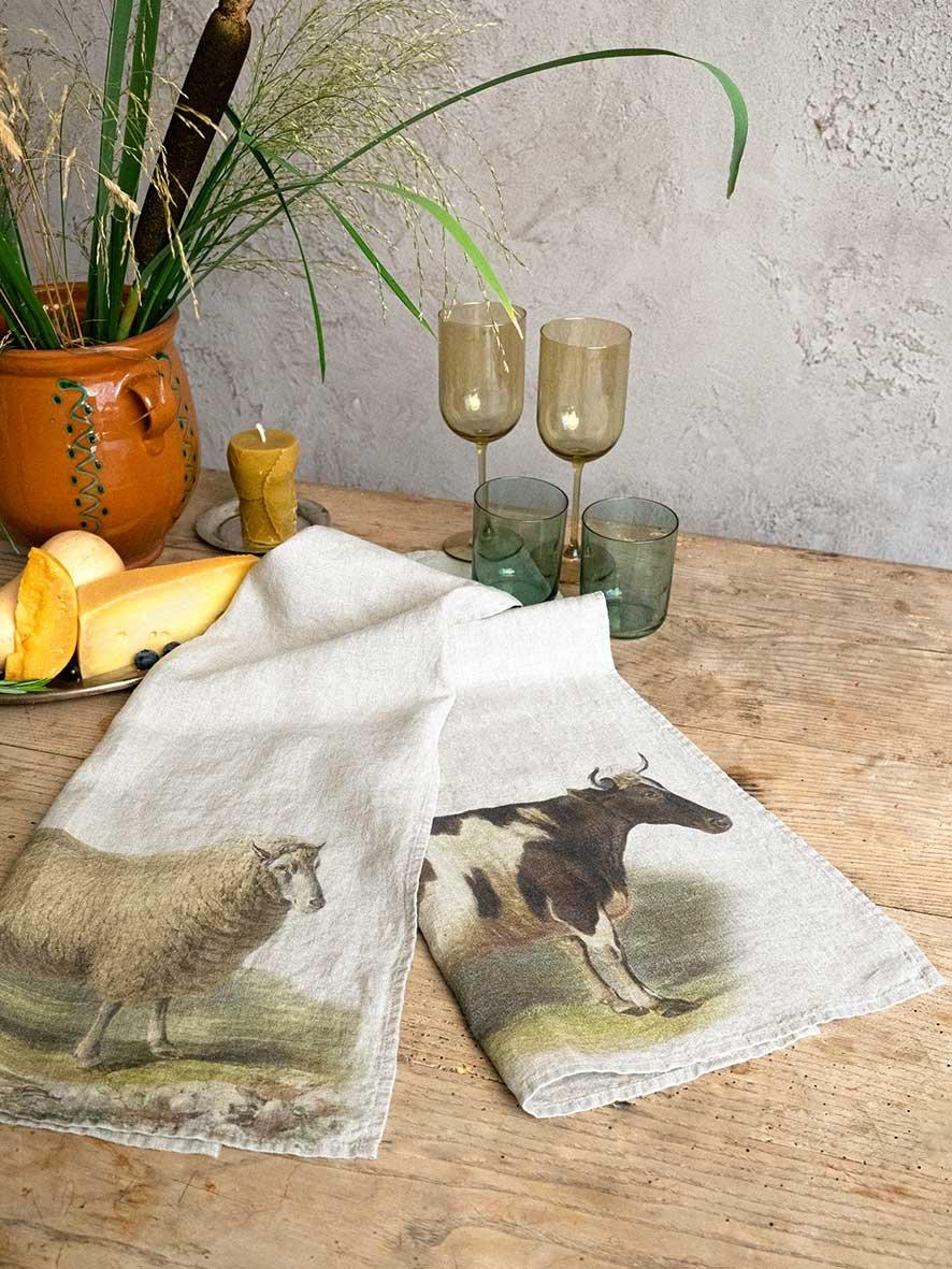 Sheep and Cow Kitchen Towels
