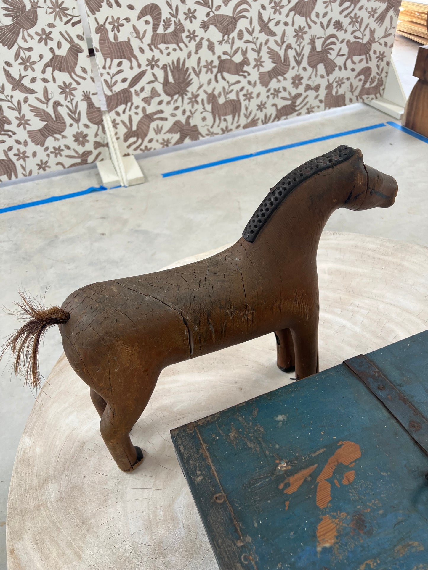 Swedish Wooden Carved Brown Horse