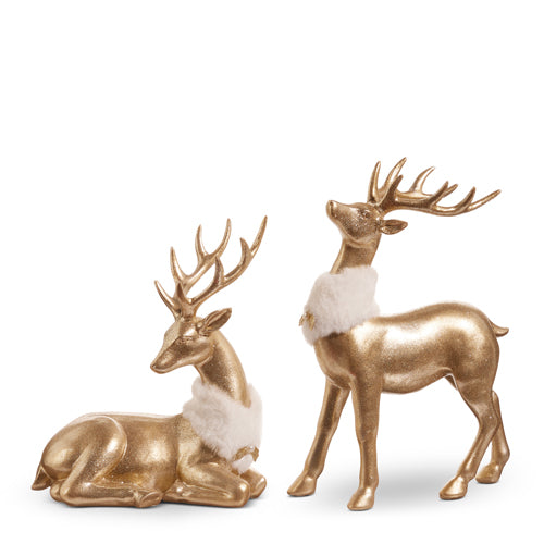 Gold with Fur Stole Deer Set