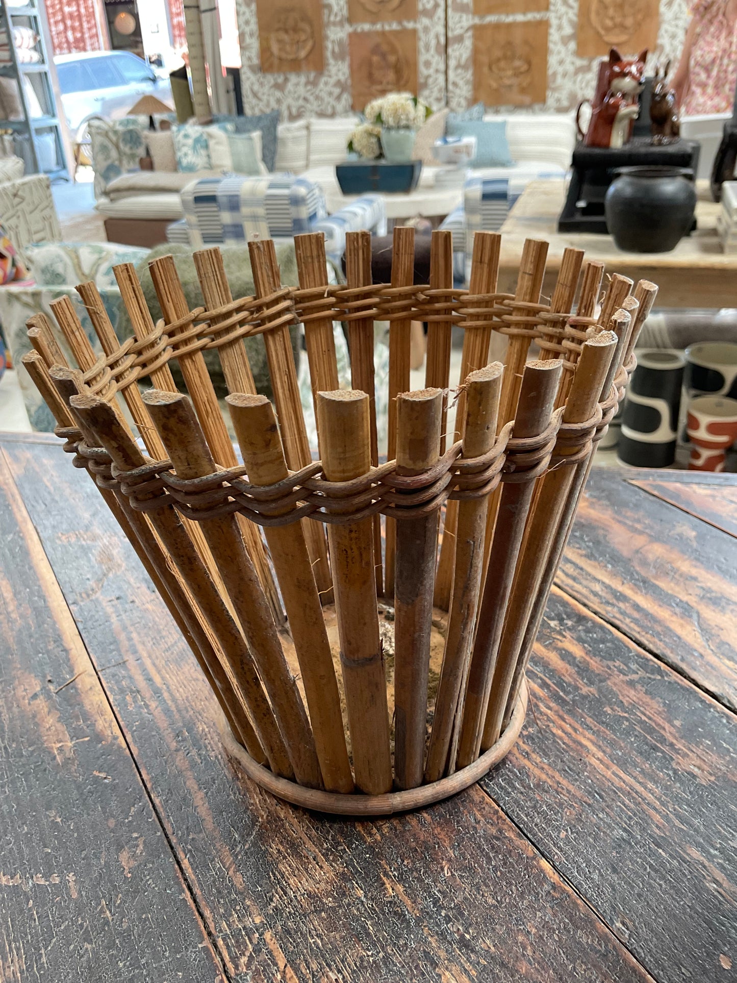 Vintage Bamboo Planter