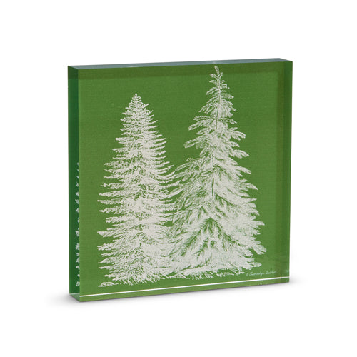 8” Fir Tree Acrylic Block