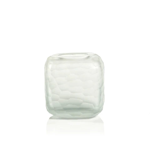 Hammered Frosted Glass Vase