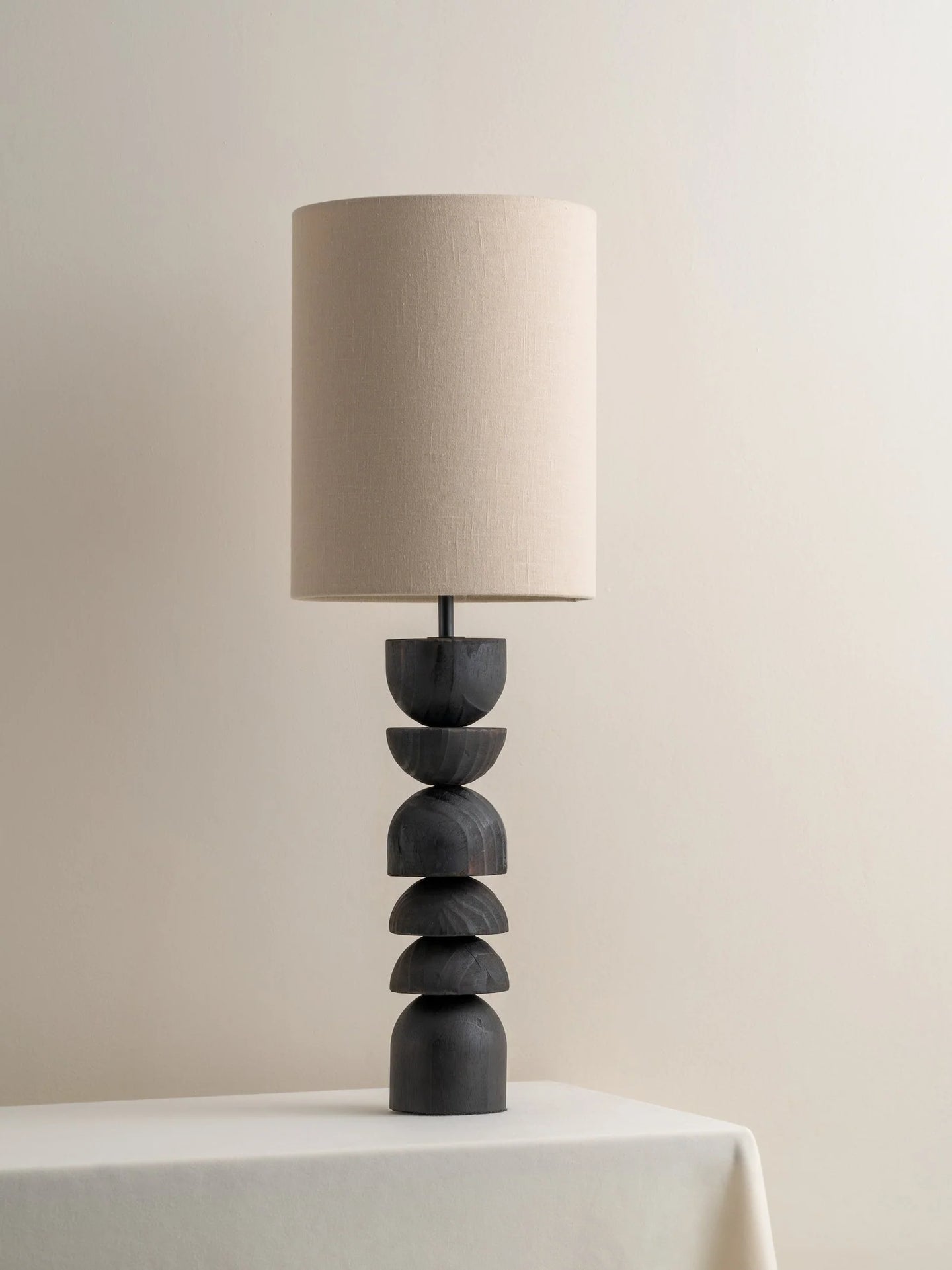 Tall Charred Wood and Linen Shade