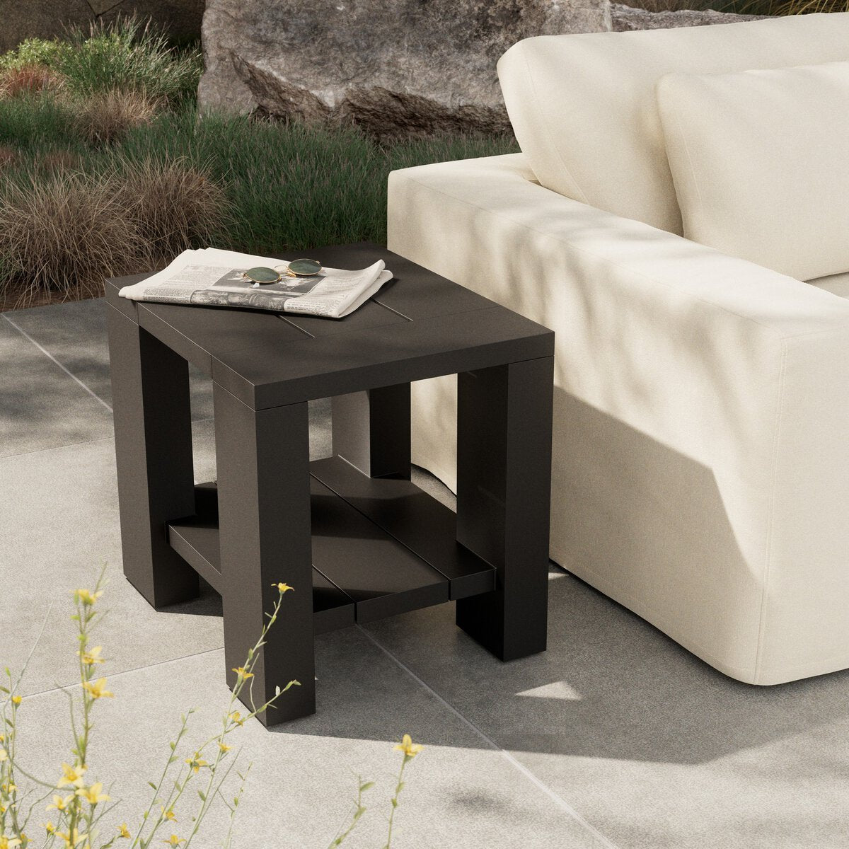 Rocco Outdoor Metal End Table