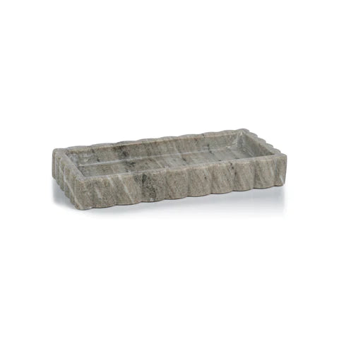 Scalloped Marble Tray