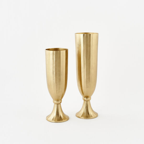 Ribbed Gold Vase