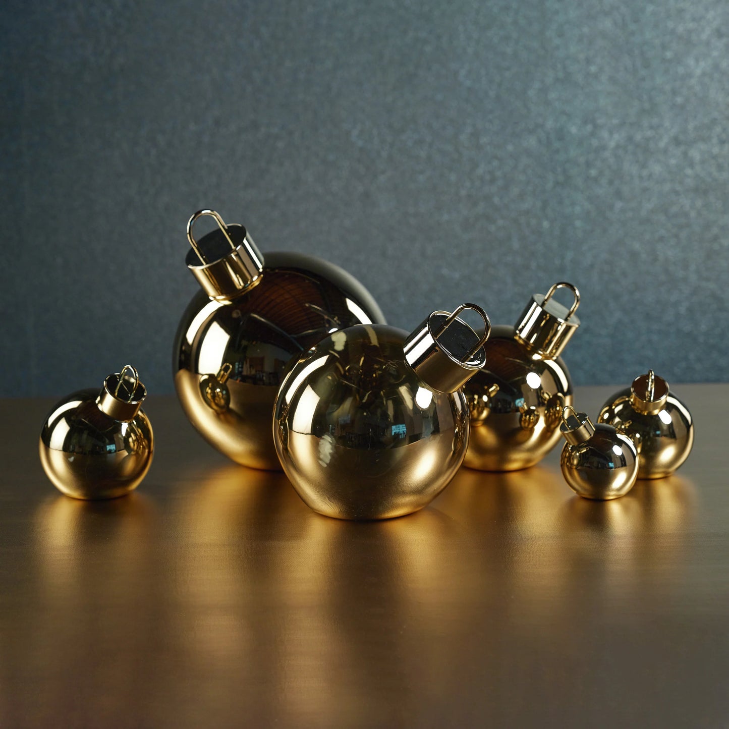 Oversized Glass LED Gold Ball