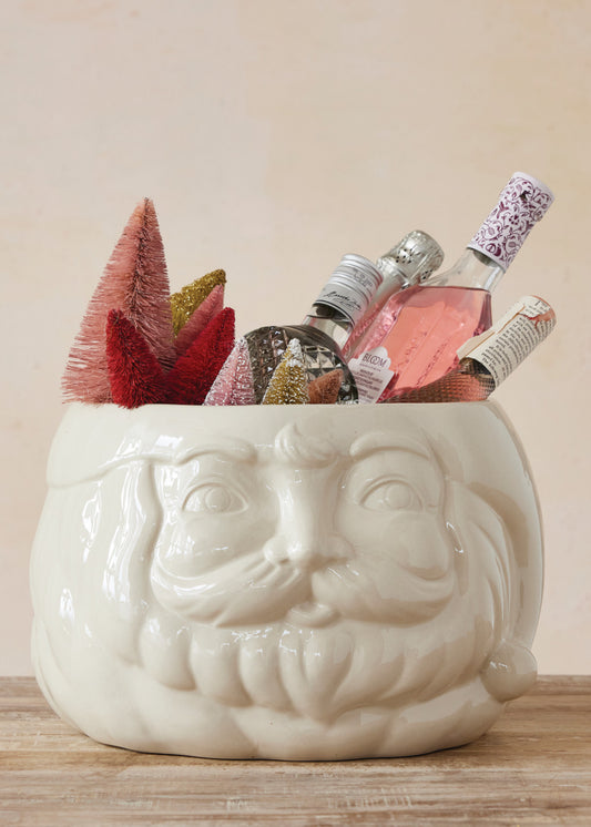 Stoneware Santa Head Cooler