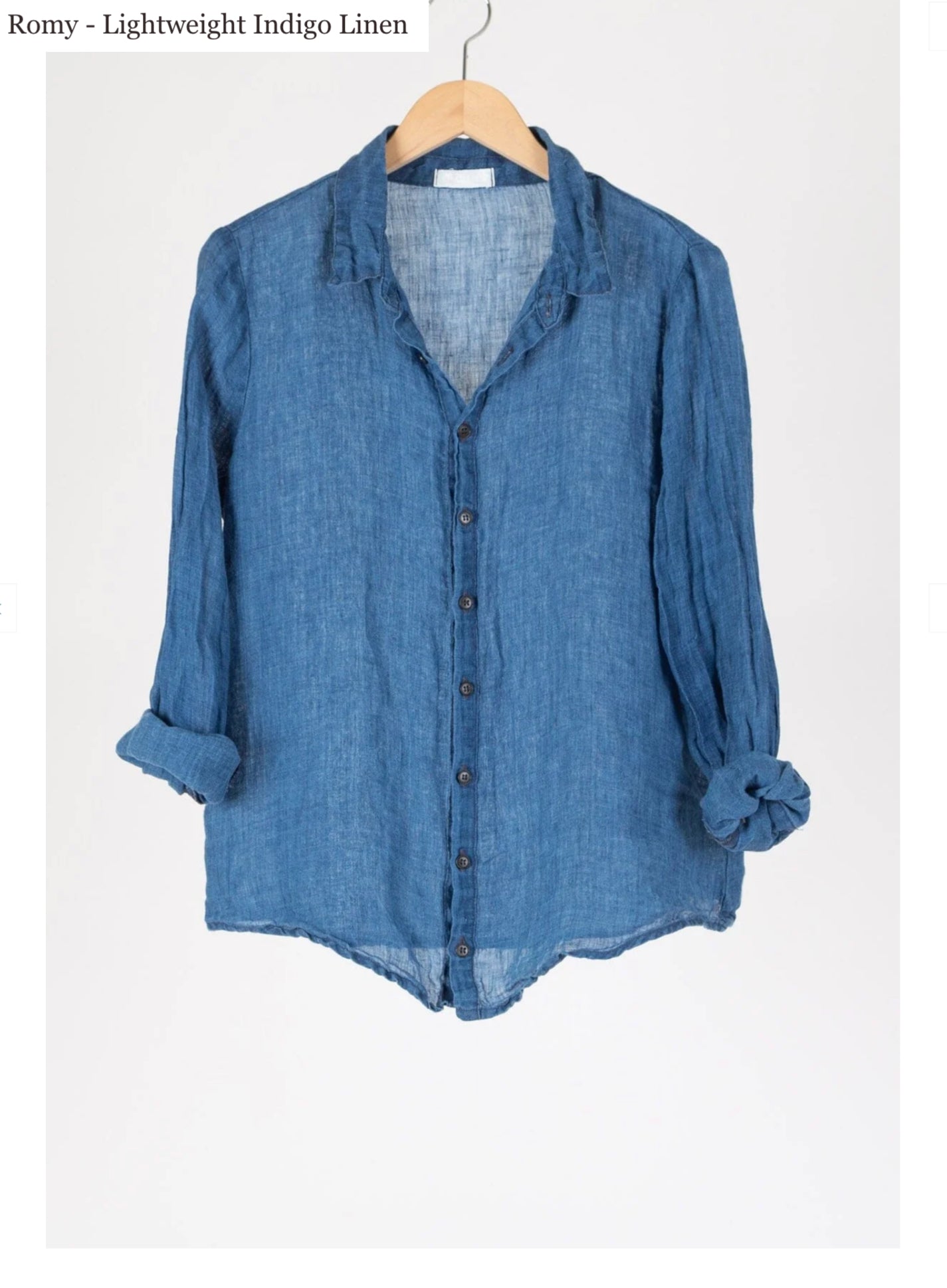 Romy Linen Indigo Button up Shirt