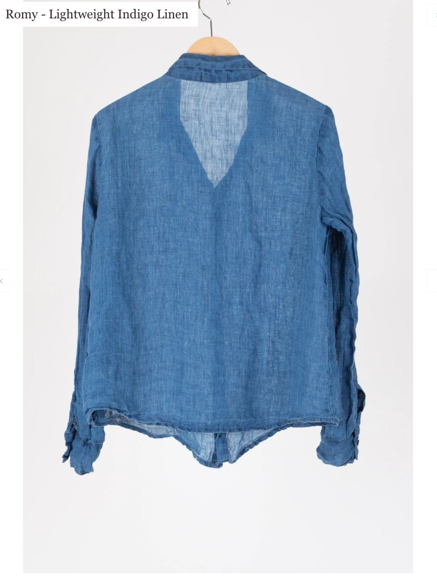 Romy Linen Indigo Button up Shirt