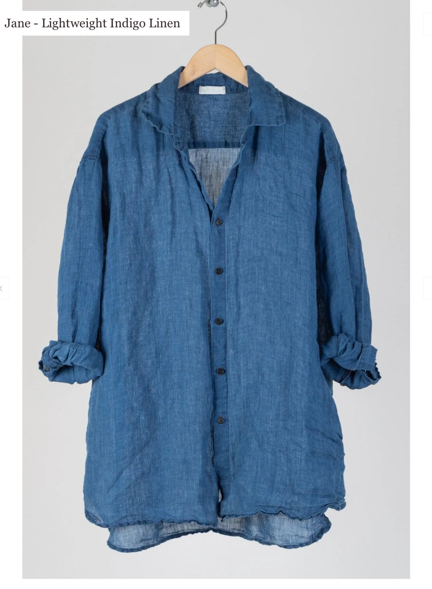 Jane Indigo Linen Oversized Shirt
