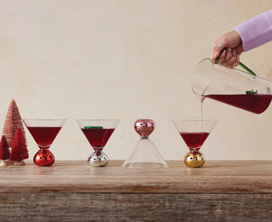 Martini Glass with Red Ball Stem