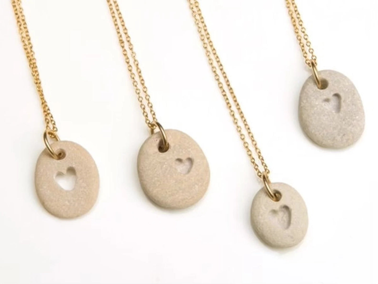 Beach Stone Heart Necklace