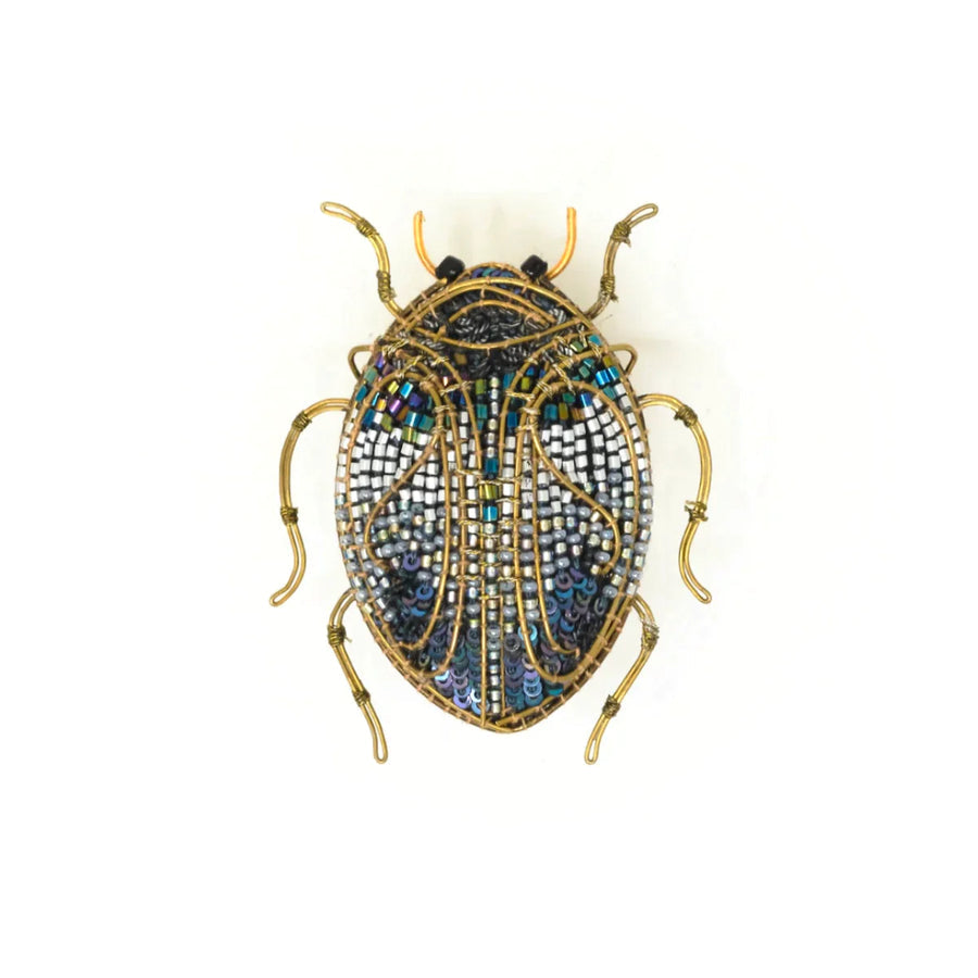 Jeweled Scarab Brooch Pin