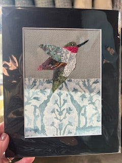 Textile Bird Art - Hummingbird Over Water