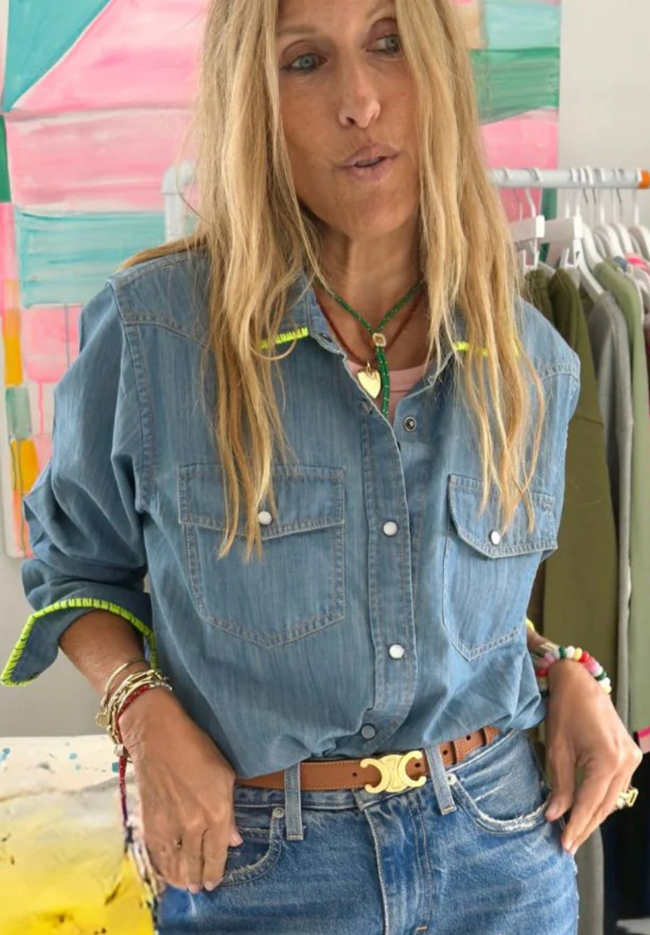Pia Denim Western Shirt